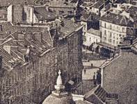 Avenue Paul Dejaer, Saint-Gilles, détail d’une carte postale vers 1908 ; au centre, le n<sup>o</sup> 9, encore pourvu de sa grille sommitale (Collection Belfius Banque © ARB-SPRB).