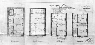 Rue de l'Abdication 4, Bruxelles Extension Est, plans des quatre niveaux, AVB/TP 6386 (1902).