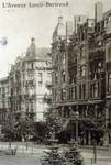 Louis Bertrandlaan 63-65 en 53-61, Schaarbeek, detail van een oude postkaart (Huis der Kunsten van Schaarbeek).